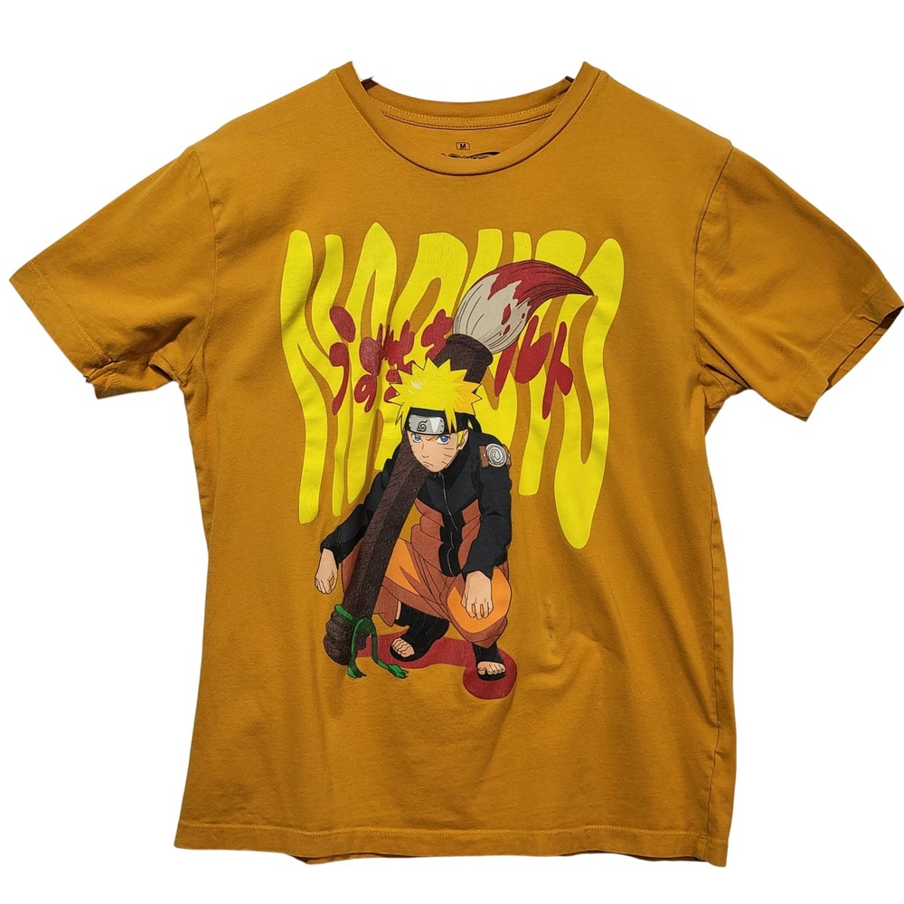Naruto Shippuden Kids Mustard Yellow Graphic T-Shirt Ripple Junction Size M